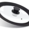 ANAEAT Silicone Universal Lid for Pots, Pans and Skillets - Tempered Glass Covered with Heat Resistant Silicone Rim Fits 8", 8.5" and 9.5" Diameter Cookware -Easy to Use Replacement Frying Pan Cover