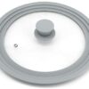 TOPULORS Universal Lid for Pots, Pans and Skillets, Tempered Glass with Silicone Rim Fits All 9 to 11 Inch Diameter Cookware, Frying Pan Cover, Replacement Lid, Dishwasher Safe, Grey