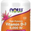NOW Supplements, Vitamin D-3 5,000 IU, High Potency, Structural Support*, 240 Softgels