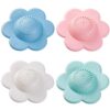 Umbworld Hair Catcher Silicone Hair Stopper Shower Drain Covers, Bathtub and Shower Drain Protectors with Suction Cups Suit for Bathroom Bathtub and Kitchen 4 Pack