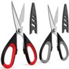 Tpotato kitchen scissors,kitchen shears heavy duty dishwasher safe,Stainless Steel Sharp utility food cooking Scissors multipurpose with cover cutting Meat, Poultry, Vegetables, fish,2 Pack