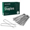 FEED GARDEN Galvanized Landscape Staples 6 Inch 50 Pack 11 Gauge Anti-Rust Garden Stakes Landscaping Fabric SOD Pins Yard Stakes for Weed Barrier Fabric