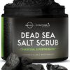 O Naturals Activated Charcoal Mens Body Scrub, Dead Sea Salt Scrub for Men, Anti-Aging Mens Skin Care, Charcoal Natural Body Exfoliating Scrub, Mens Face Scrub, Hand scrub & Body Polish 18oz
