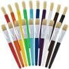 U.S. Art Supply 20-Piece Large Round and Flat Children's Hog Bristle Tempera Paint Brush Set - Fun Kid's Party, School, Student, Class Craft Painting - Beginners Starter Artist Painting Brush Kit