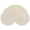 SHACOS Round Placemats Set of 6 Braided Circle Place Mat Washable 15 inch Table Mats for Kitchen Dining Table Mixed Color (Ivory, 6)