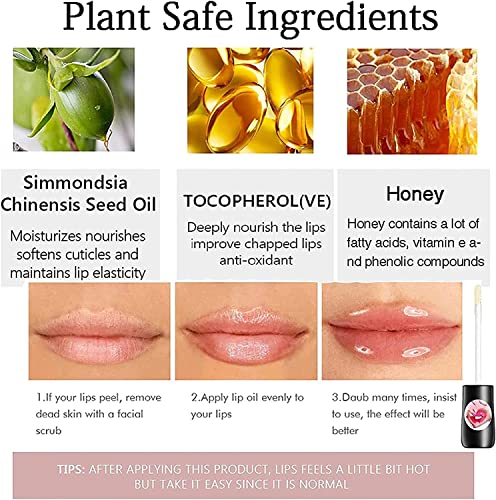 2 Pcs Lip Plumper Lip Gloss, Moisturizing Lips Plumper Vitamin E Plumping Lip Maximizer Serum Transparent Toot Lip Oil Lip Plumper Gloss, Natural Lip Plumper - Image 4