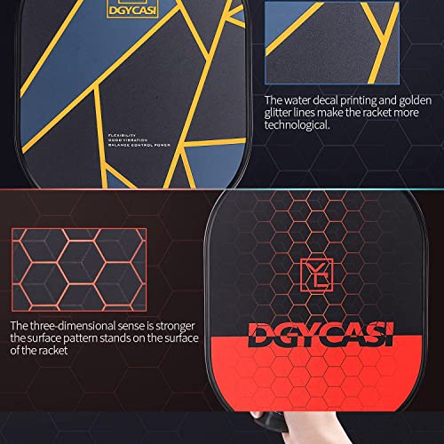 YC DGYCASI Graphite Pickleball Paddles Set of 2, 2022 USAPA Approved, Carbon Fiber Surface (CHS), Polypropylene Honeycomb Core, Anti-Slip Sweat-Absorbing Grip, 4 Pickleball, Portable Carry Bag - Image 3