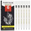 MARTCOLOR White Gel Pens Set, 6 Pack, 0.8mm Fine Point Pens Gel Ink Pens For Artists, Archival Ink Pens, White highlight Pens for Black Paper Drawing, Illustration, Sketching, Writing
