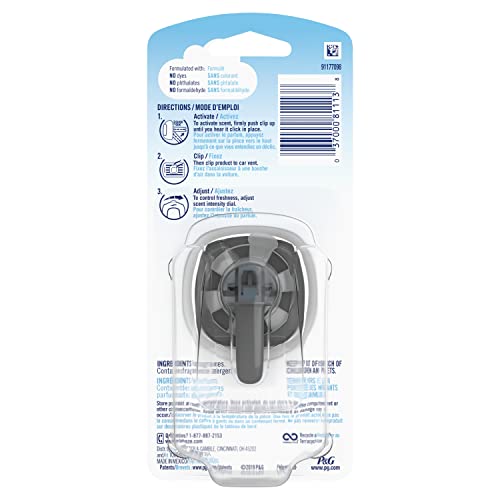 Febreze Car Vent Clips Air Freshener and Odor Eliminator Pack Blue 0.06 Fl Oz (Pack of 1) - Image 2
