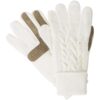 isotoner Women's Cable Knit Gloves with Touchscreen Palm Patches, One Size, Ivory