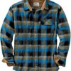 Legendary Whitetails Men's Buck Buck Camp Flannel Shirt, Long Sleeve Plaid Button Down Casual Shirt for Men, with Corduroy Cuffs, Fall & Winter Clothing, Cobalt Plaid, X-Large